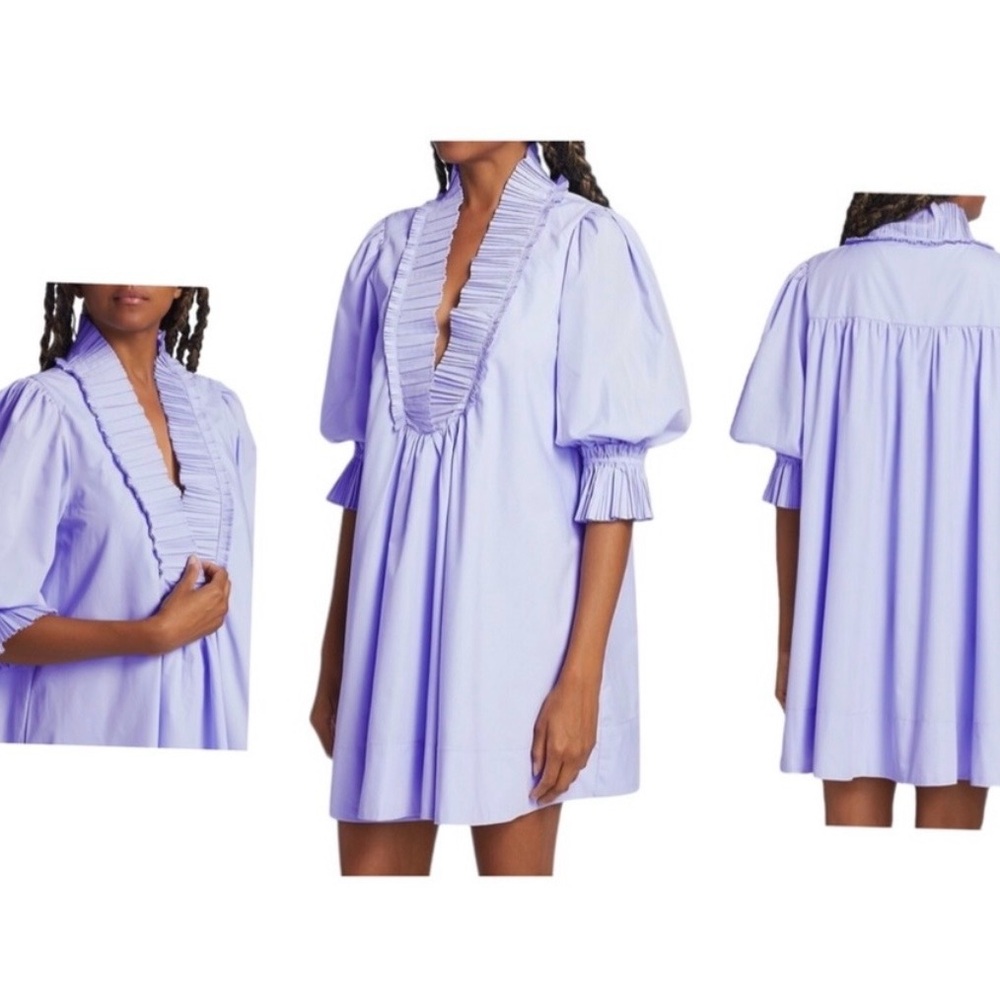 Sovere Studio NWOT Rapture Shift Pleated V-Neck Mini, Lavender, szS - Picture 15 of 15